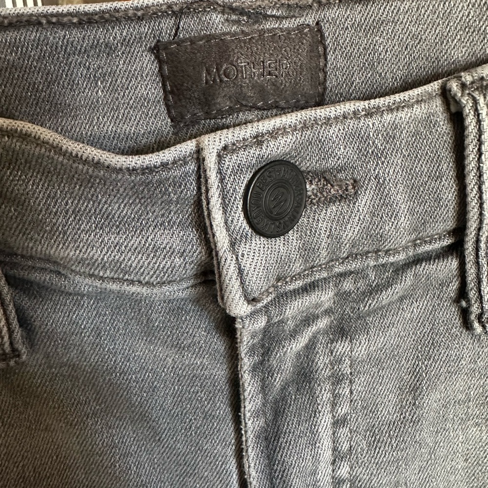 MOTHER the Hustler Ankle Jeans in Barley There Faded Gray Size 28 - Picture 5 of 9